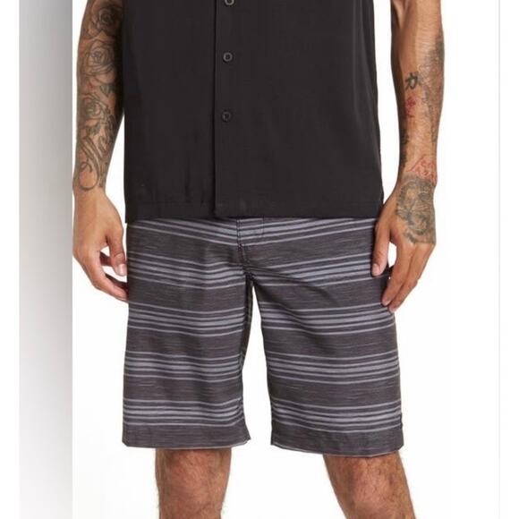 NWT Rip Curl Men's 36 Mirage Pier Boardwalks Board Shorts Striped Grey Swim Surf - Picture 1 of 8